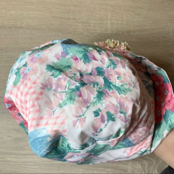 Vintage toddler girl flower print hat - Picture 6 of 9